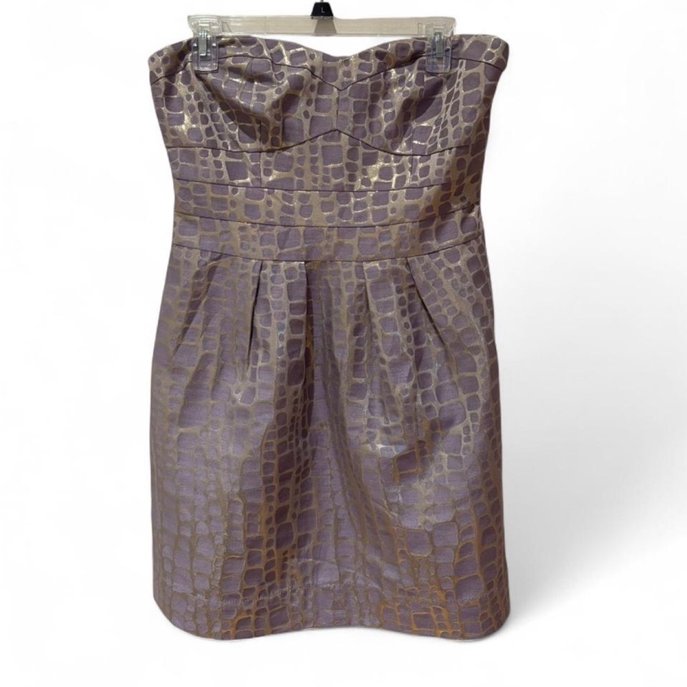 Vintage American Eagle Outfitters Strapless Purple and Gold Dress
